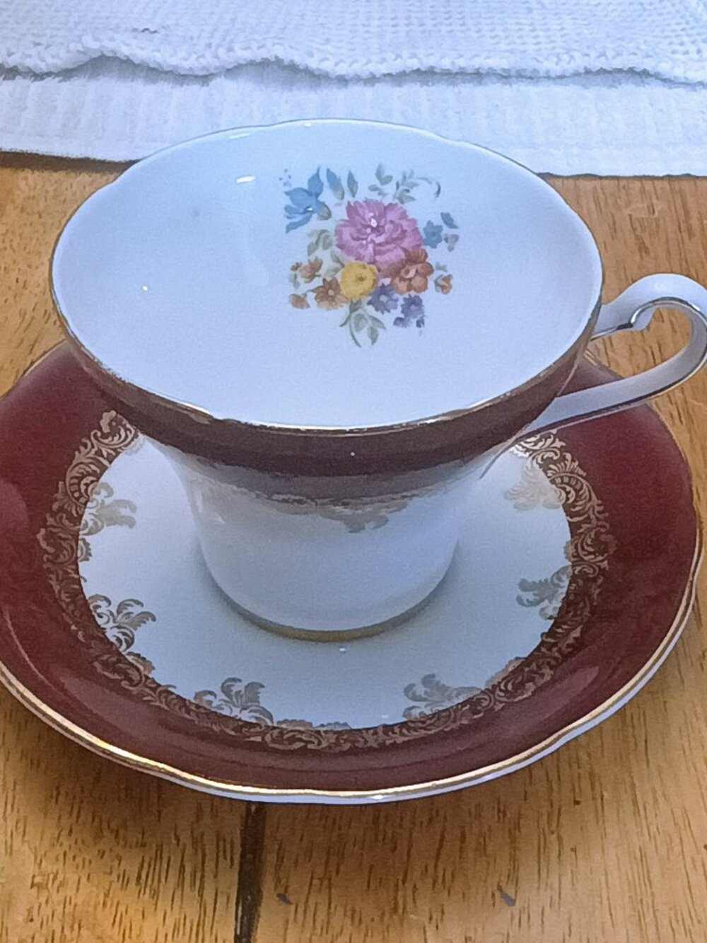 Teacup and saucer by Royal Stafford